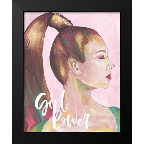 Girl Power Black Modern Wood Framed Art Print by Medley, Elizabeth