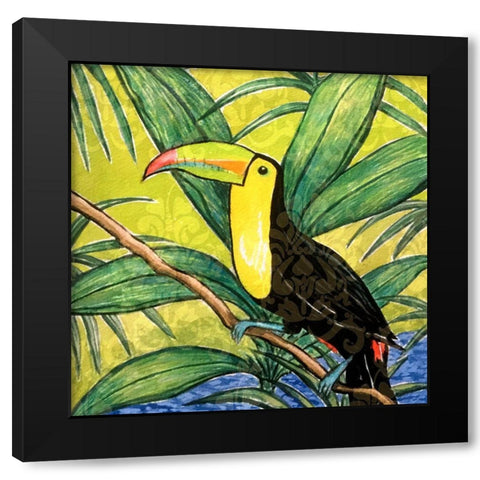 Tropical Bird II Black Modern Wood Framed Art Print by Biscardi, Nicholas