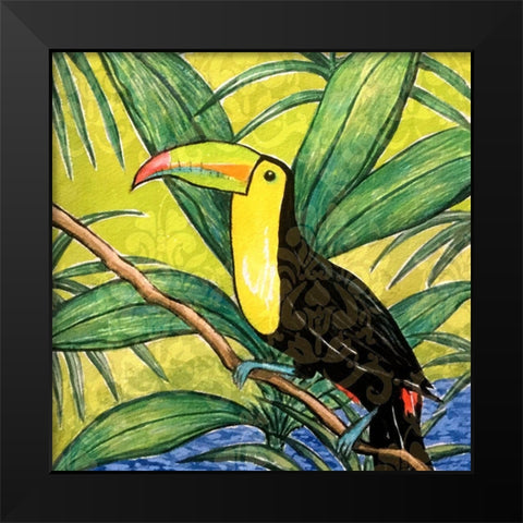 Tropical Bird II Black Modern Wood Framed Art Print by Biscardi, Nicholas