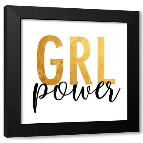 GRL Power Black Modern Wood Framed Art Print with Double Matting by Quach, Anna