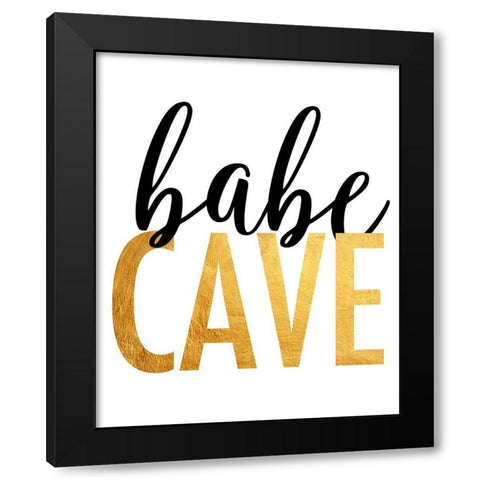 Babe Cave Black Modern Wood Framed Art Print by Quach, Anna