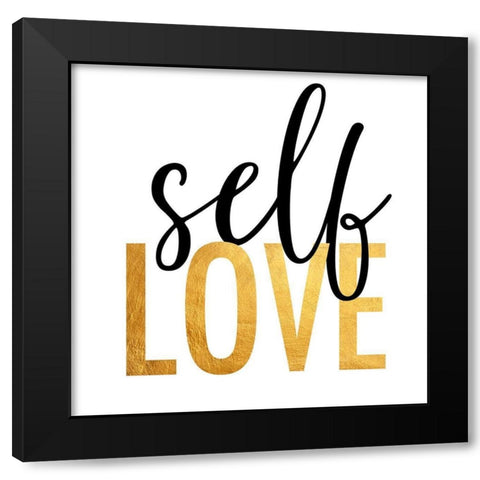 Self Love Black Modern Wood Framed Art Print with Double Matting by Quach, Anna