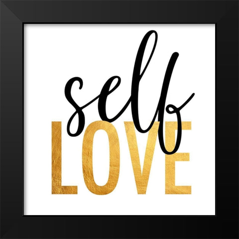 Self Love Black Modern Wood Framed Art Print by Quach, Anna