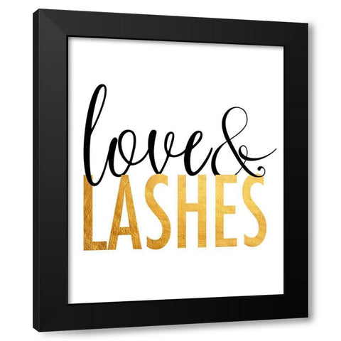 Love And Lashes Black Modern Wood Framed Art Print by Quach, Anna