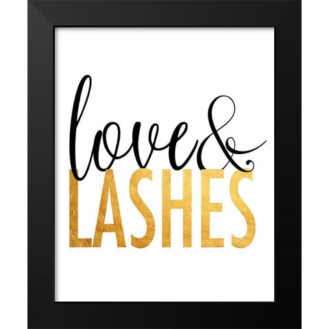 Love And Lashes Black Modern Wood Framed Art Print by Quach, Anna