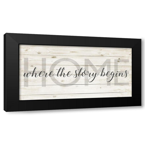 Where the Story Begins Black Modern Wood Framed Art Print with Double Matting by Quach, Anna