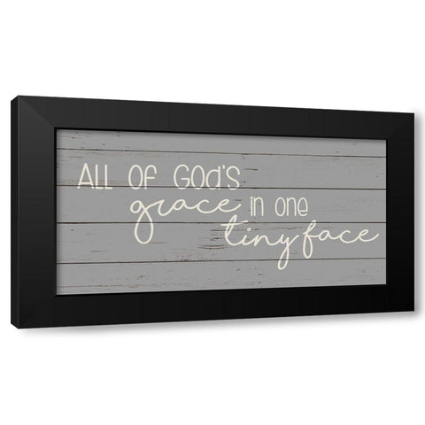 Tiny Face Black Modern Wood Framed Art Print with Double Matting by Quach, Anna