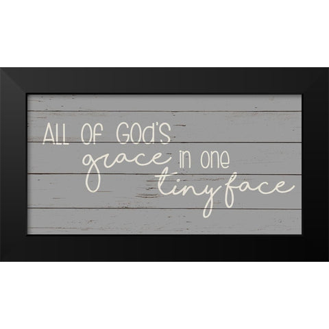 Tiny Face Black Modern Wood Framed Art Print by Quach, Anna