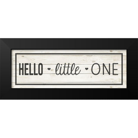 Hello Little One Black Modern Wood Framed Art Print by Quach, Anna