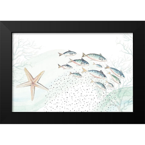Underwater Marine Life Black Modern Wood Framed Art Print by Pinto, Patricia