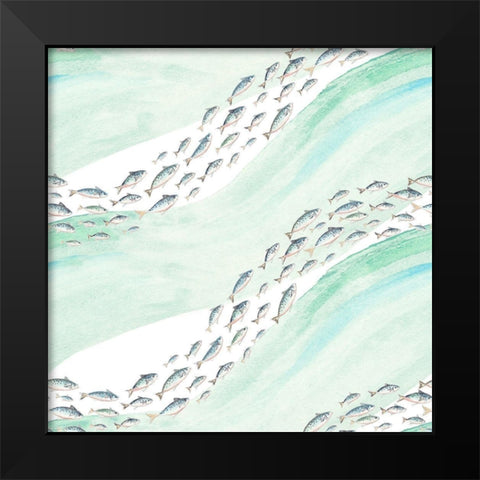 Ocean Treasures Fishes Black Modern Wood Framed Art Print by Pinto, Patricia