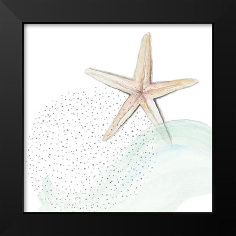 Turquoise Ocean Treasure Star Black Modern Wood Framed Art Print by Pinto, Patricia