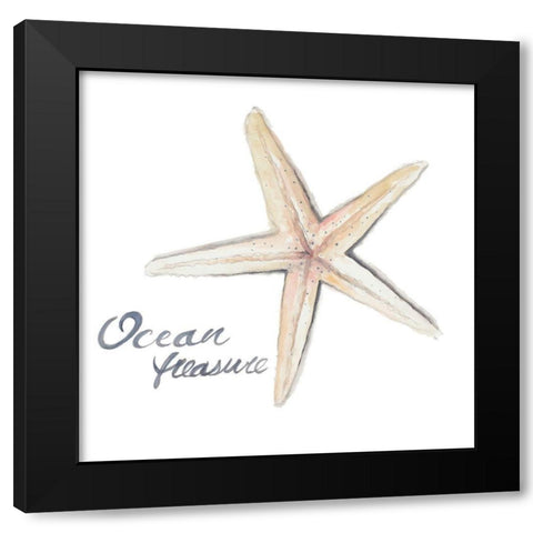 Ocean Treasure Starfish Black Modern Wood Framed Art Print with Double Matting by Pinto, Patricia