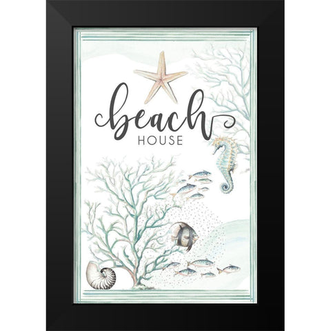 Beach House Black Modern Wood Framed Art Print by Pinto, Patricia