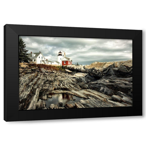 Harbor Lighthouse I Black Modern Wood Framed Art Print by Amos, Andy