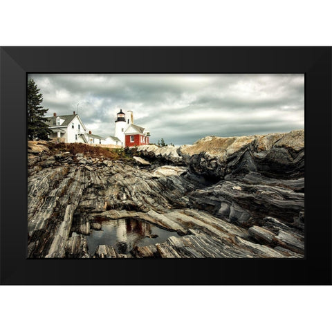 Harbor Lighthouse I Black Modern Wood Framed Art Print by Amos, Andy