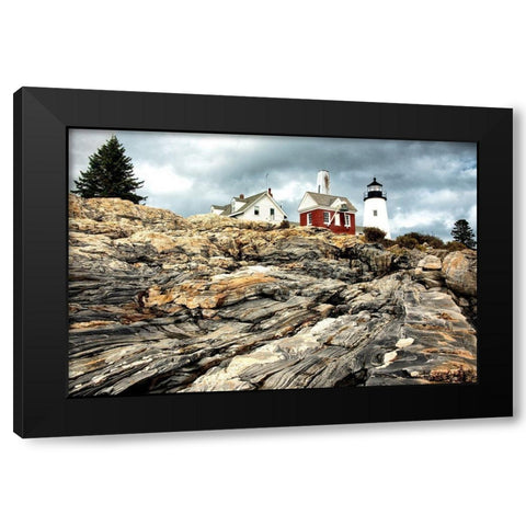 Harbor Lighthouse II Black Modern Wood Framed Art Print with Double Matting by Amos, Andy