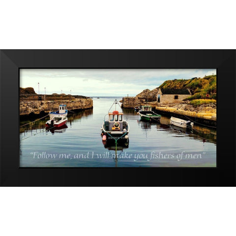 Follow Me Black Modern Wood Framed Art Print by Amos, Andy