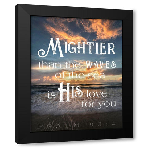Mightier than the Waves Black Modern Wood Framed Art Print with Double Matting by Amos, Andy