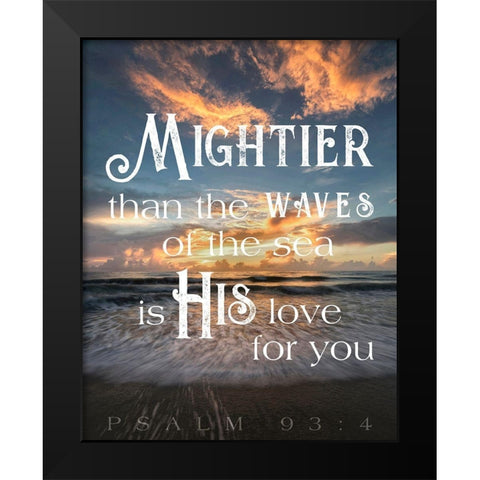 Mightier than the Waves Black Modern Wood Framed Art Print by Amos, Andy