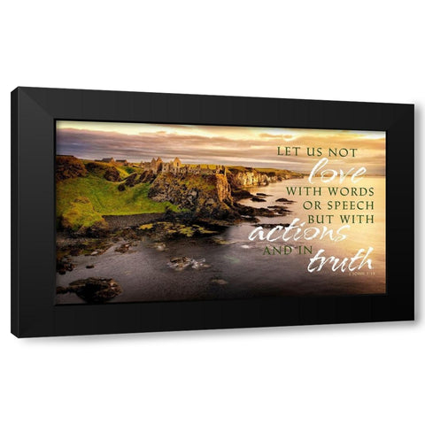 Love with Actions Black Modern Wood Framed Art Print by Amos, Andy