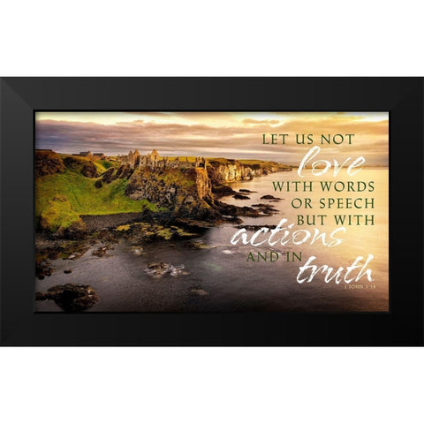 Love with Actions Black Modern Wood Framed Art Print by Amos, Andy