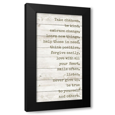 Take Chances Black Modern Wood Framed Art Print with Double Matting by Quach, Anna