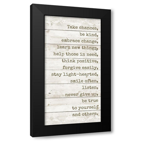 Take Chances Black Modern Wood Framed Art Print by Quach, Anna