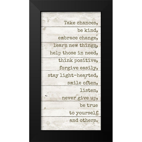 Take Chances Black Modern Wood Framed Art Print by Quach, Anna