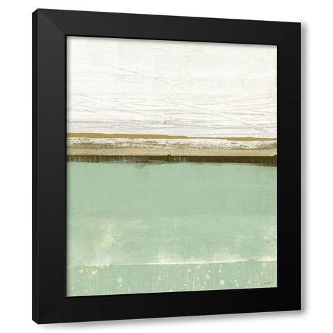 Familiar Feeling Green And Beige Black Modern Wood Framed Art Print by Meneely, Dan