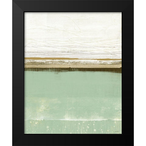 Familiar Feeling Green And Beige Black Modern Wood Framed Art Print by Meneely, Dan