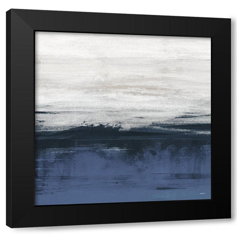 Familiar Feeling Blue Square I Black Modern Wood Framed Art Print by Meneely, Dan