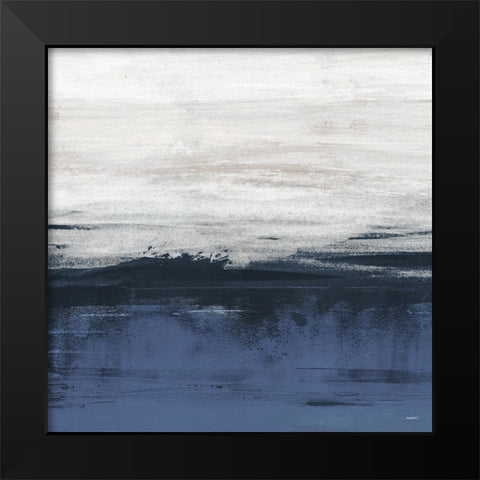 Familiar Feeling Blue Square I Black Modern Wood Framed Art Print by Meneely, Dan
