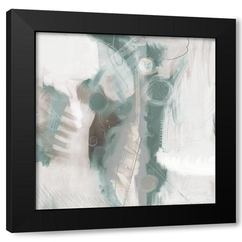 Down the River Abstract I Black Modern Wood Framed Art Print with Double Matting by Meneely, Dan