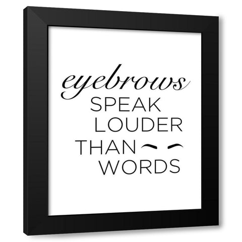 Eyebrows Black Modern Wood Framed Art Print by Quach, Anna