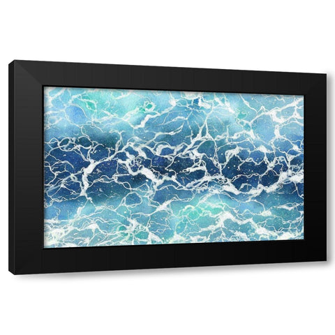 Pool Ripples Black Modern Wood Framed Art Print with Double Matting by Amaya