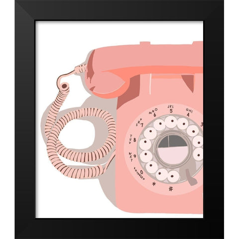 Vintage Phone Black Modern Wood Framed Art Print by Bucheli, Jen