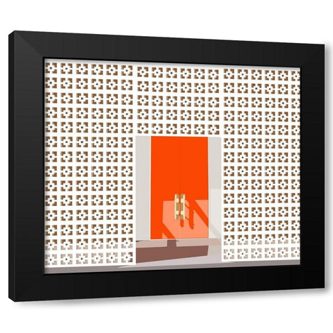 Mid Century Modern Front Door Black Modern Wood Framed Art Print by Bucheli, Jen