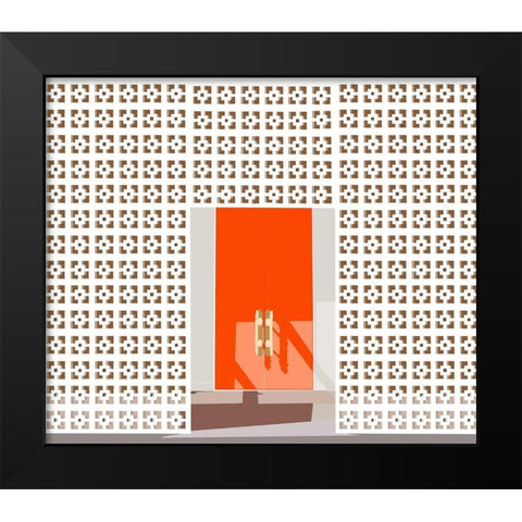 Mid Century Modern Front Door Black Modern Wood Framed Art Print by Bucheli, Jen