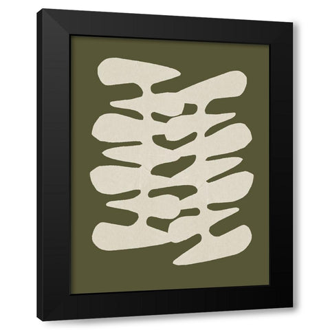 Retro Shapes I Black Modern Wood Framed Art Print with Double Matting by Bucheli, Jen
