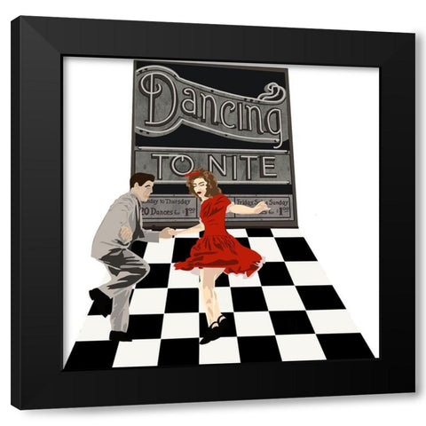 Dancing To Nite Black Modern Wood Framed Art Print by Bucheli, Jen