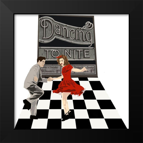 Dancing To Nite Black Modern Wood Framed Art Print by Bucheli, Jen