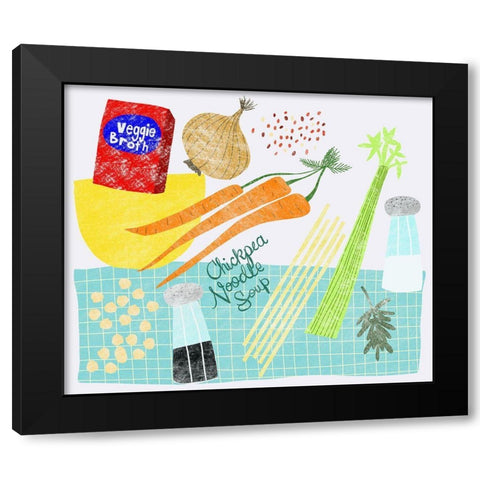 Chickpea Noodle Soup Black Modern Wood Framed Art Print with Double Matting by Bucheli, Jen