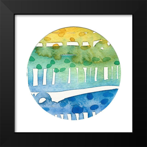 Retro Circle I Black Modern Wood Framed Art Print by Bucheli, Jen