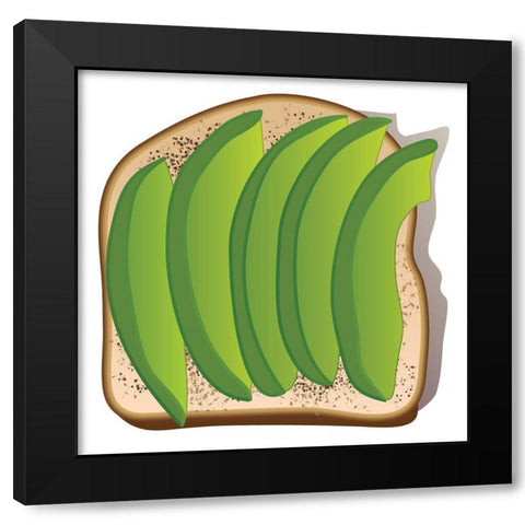 Simple Avocado Toast Black Modern Wood Framed Art Print by Bucheli, Jen