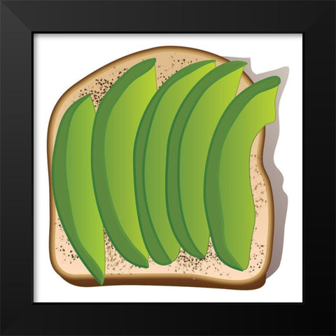 Simple Avocado Toast Black Modern Wood Framed Art Print by Bucheli, Jen