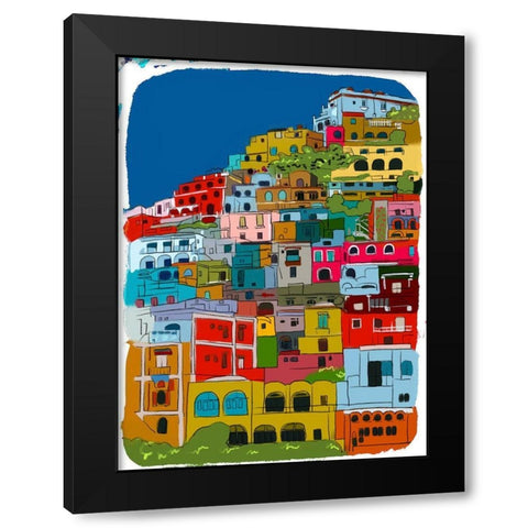 City On A Mountain Black Modern Wood Framed Art Print with Double Matting by Bucheli, Jen
