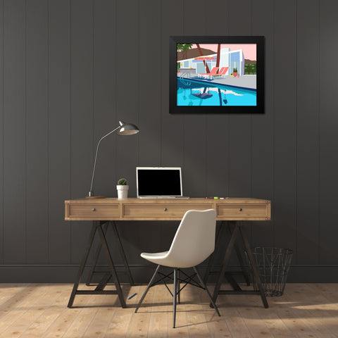 Pool Lounge I Black Modern Wood Framed Art Print by Bucheli, Jen