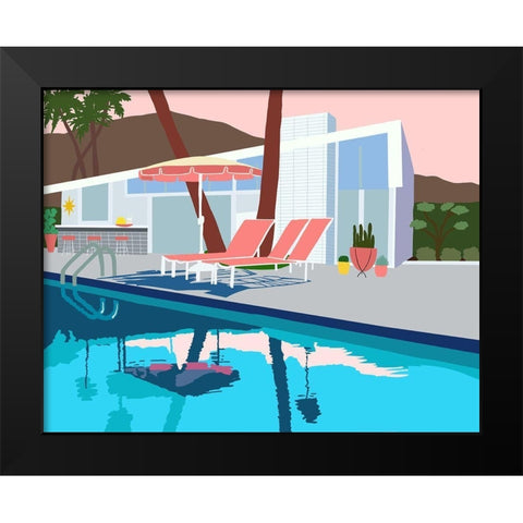Pool Lounge I Black Modern Wood Framed Art Print by Bucheli, Jen
