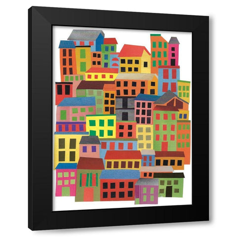 Mid Town City Black Modern Wood Framed Art Print by Bucheli, Jen
